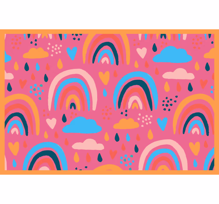Cortina roller infantil arcos iris minimalistas rosa - TenVinilo