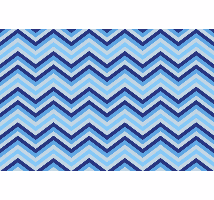 Cortina roller azul patrón chevron en azules - TenVinilo