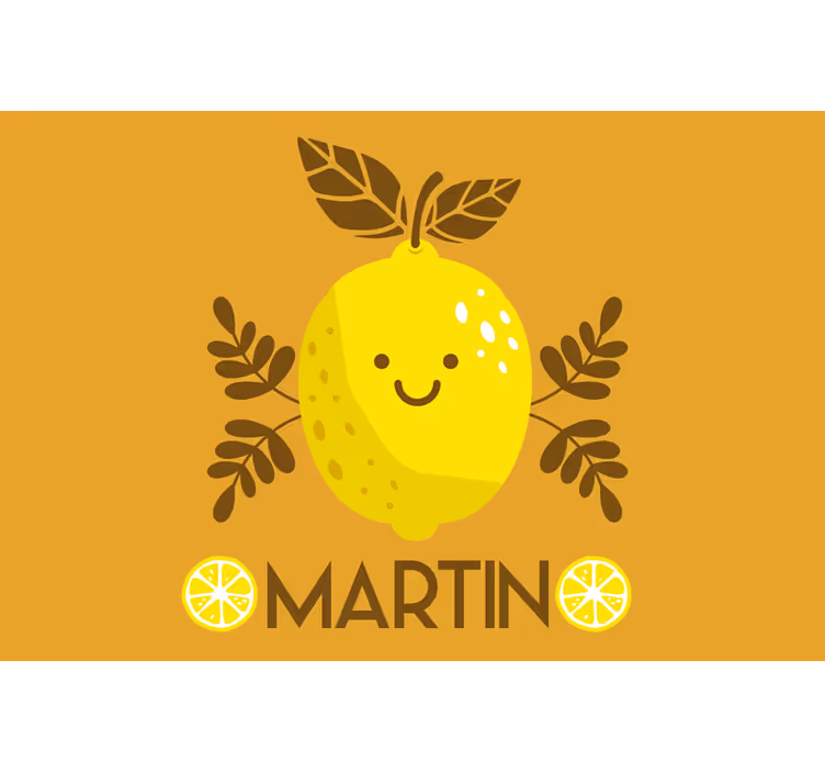 Cortina roller beige limones sonrientes personalizada - TenVinilo