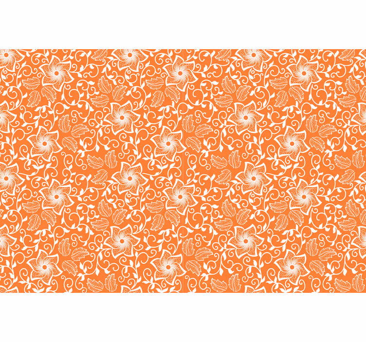 Cortina roller naranja flores paisley - TenVinilo