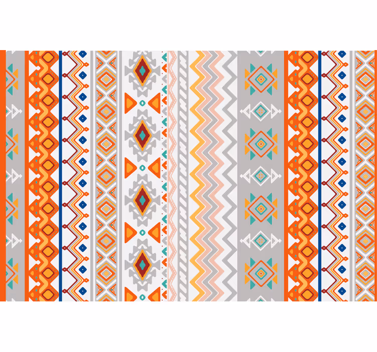 Cortina roller naranja patrón estilo bohemio - TenVinilo
