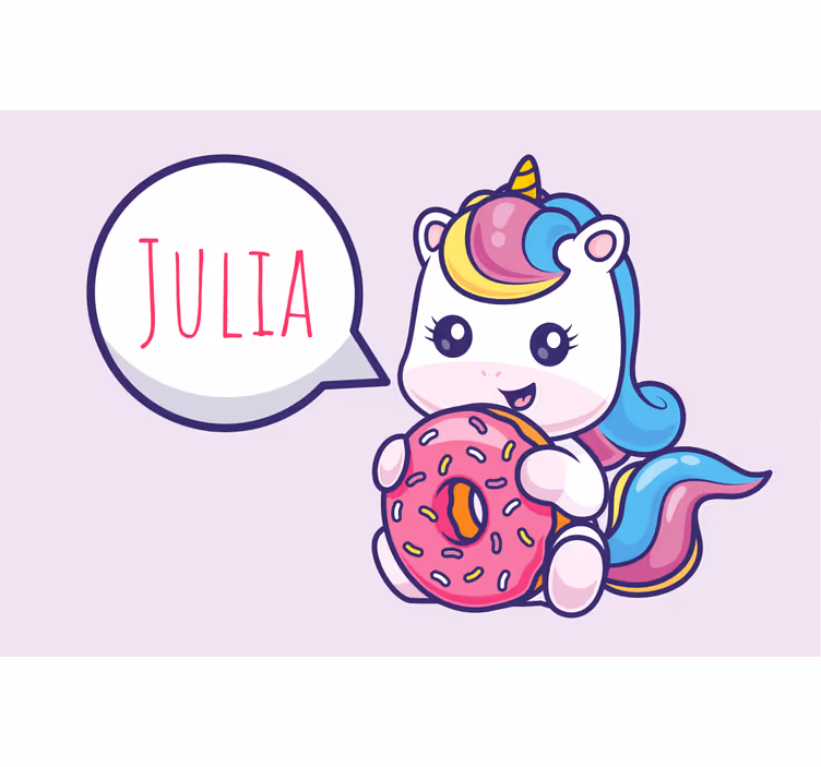 Cortina roller morada unicornio con donut - TenVinilo