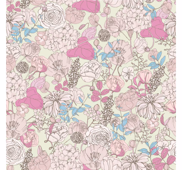 Cortina roller living comedor estilo floral grandmillenial - TenVinilo