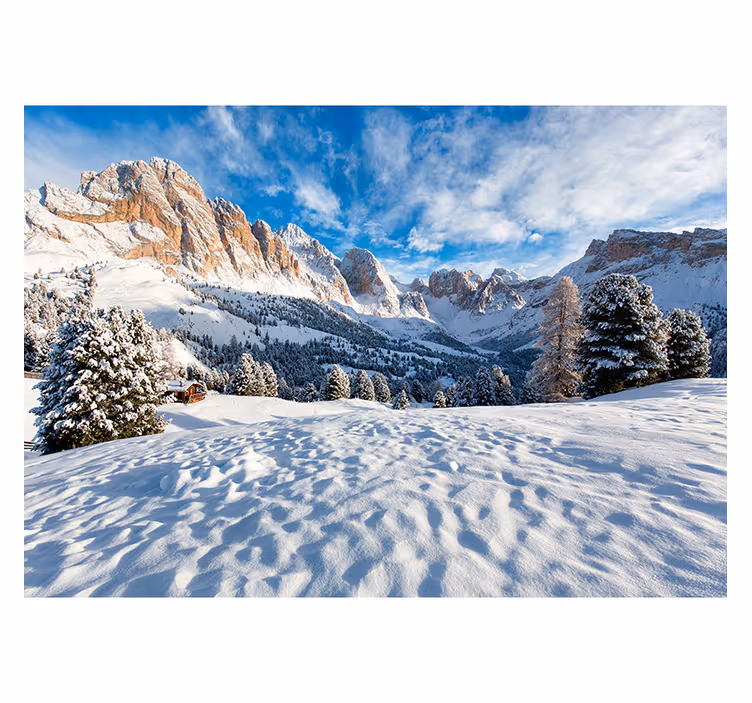 Cortina roller habitación paisaje de montañas nevadas - TenVinilo