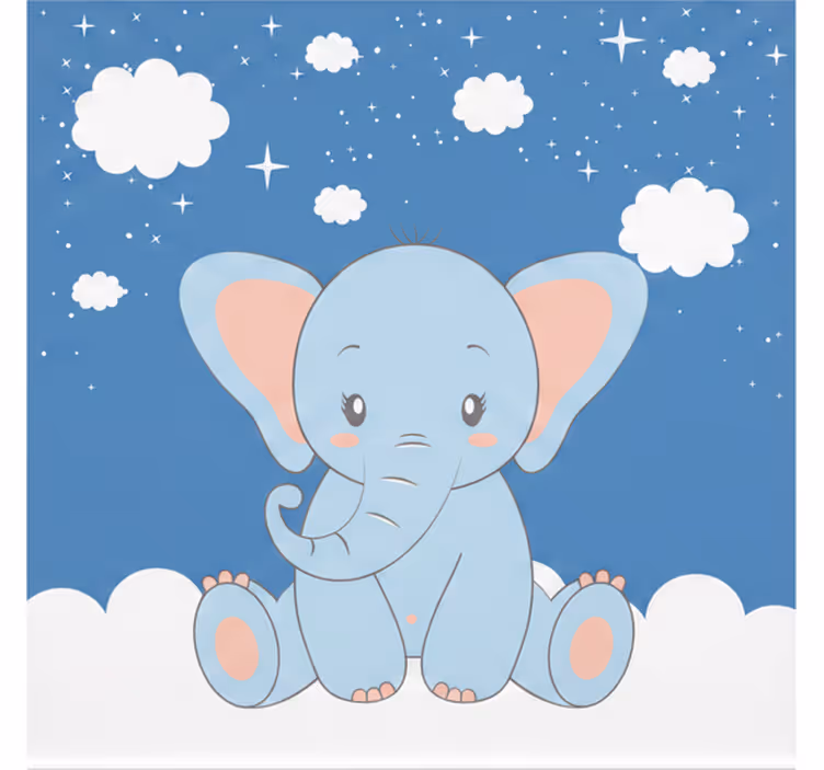 Cortina roller infantil elefante bebé azul - TenVinilo