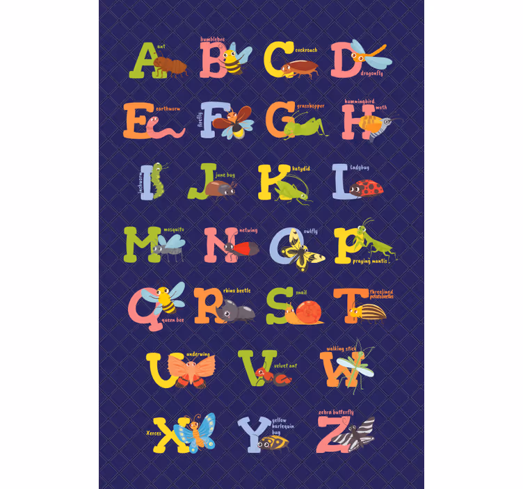 Cortina roller infantil abc en inglés - TenVinilo