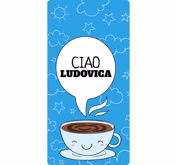 Cortina roller juvenil taza de café feliz personalizada - TenVinilo