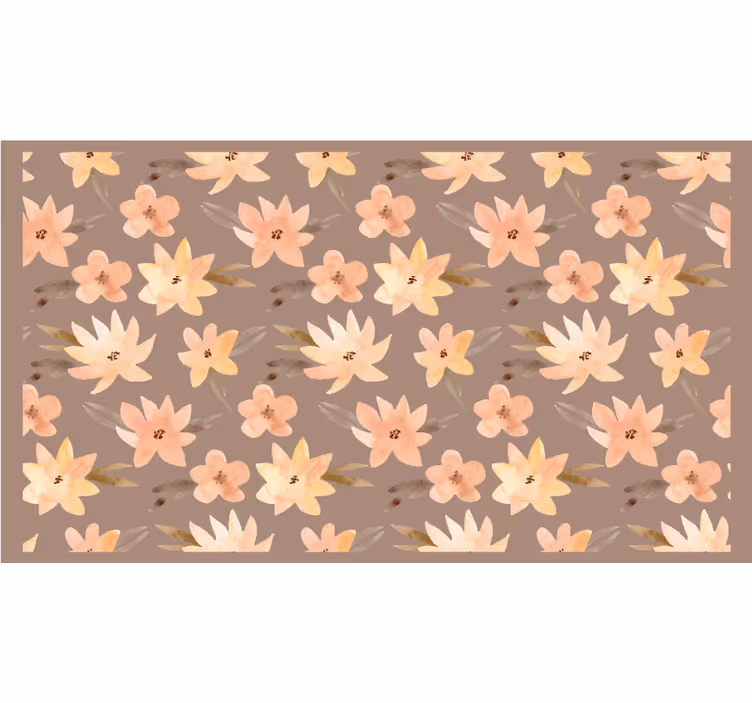 Cortina roller beige flores aquarella colores pastel - TenVinilo