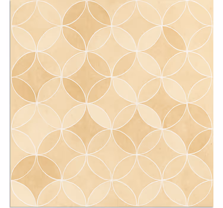 Cortina roller beige círculos geométricos superpuestos - TenVinilo