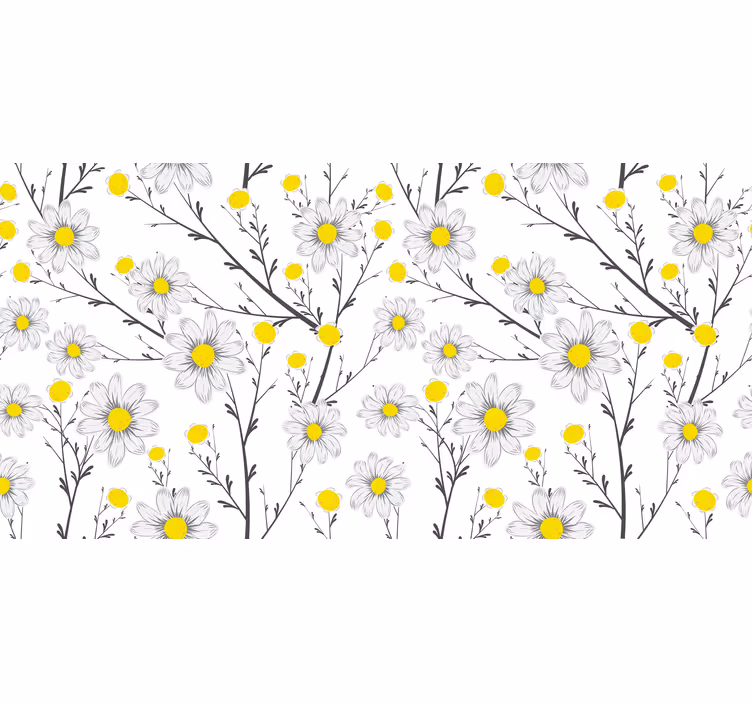 Cortina roller blanca flor margarita clásica - TenVinilo