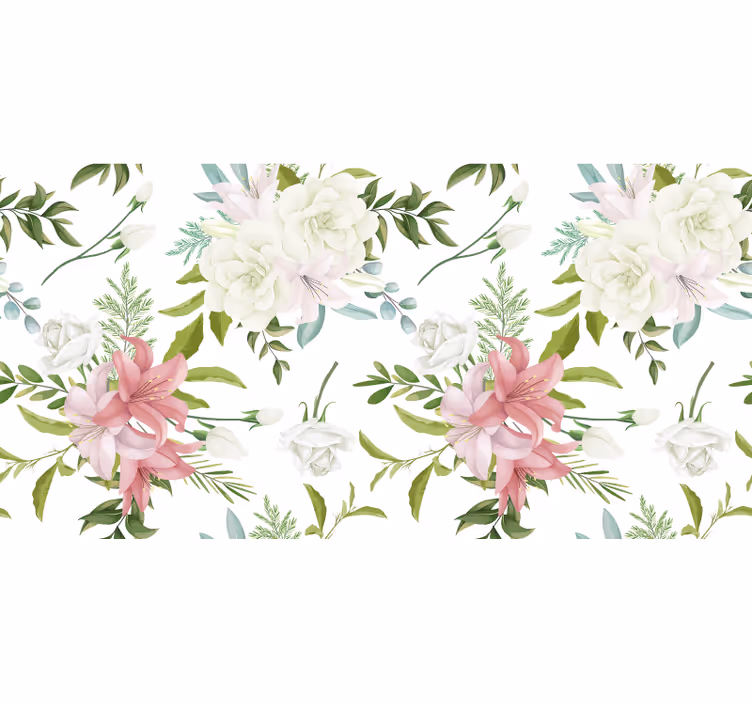 Cortina roller floral jardín minimalista realista - TenVinilo