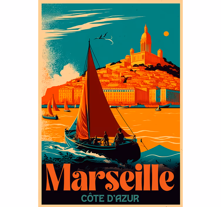 Cortina roller vintage marseille costa azul - TenVinilo