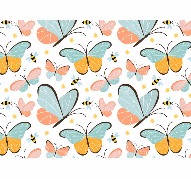 Cortina roller animales mariposas y abejas muebles - TenVinilo