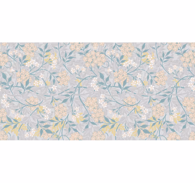 Cortina roller gris con elegante estampado floral 80's - TenVinilo