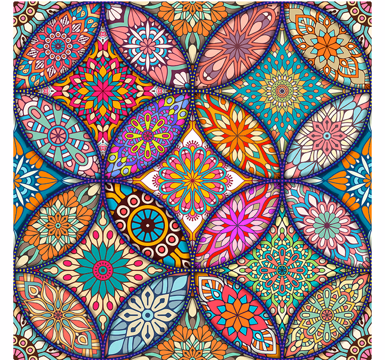 Cortina roller baño mandalas coloridos - TenVinilo
