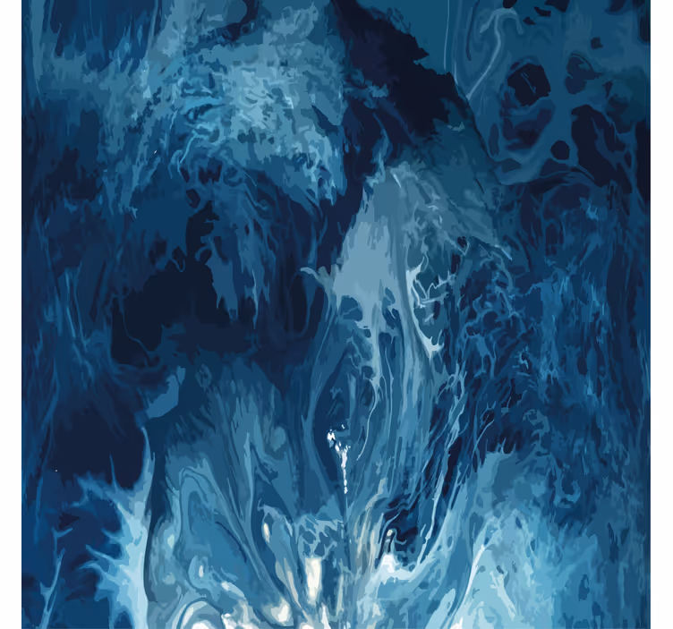 Cortina roller baño ondas acuareladas en tonos azules - TenVinilo