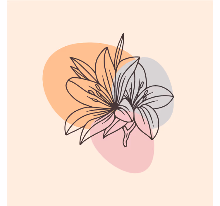 Cortina roller oficina par de flores minimalista - TenVinilo