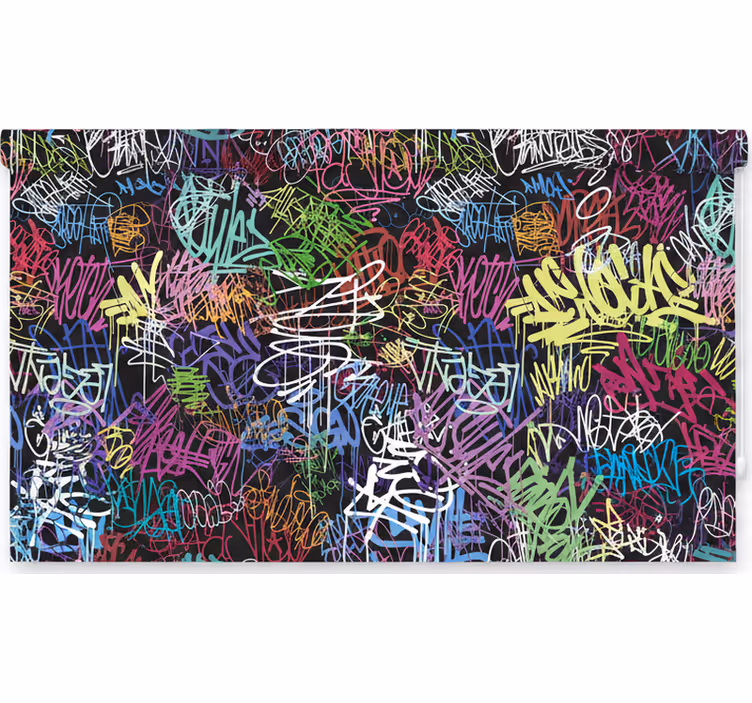Cortina roller juvenil pintura mural de arte urbano - TenVinilo