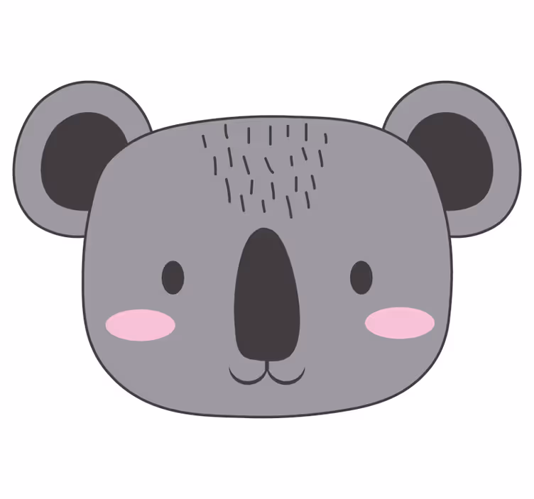 Cortina roller divertida alfombra vinílica cara de koala - TenVinilo