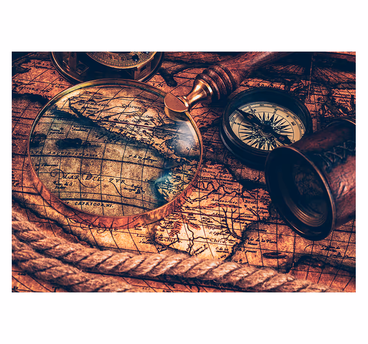 Cortina roller mapamundi mapa del mundo marrón - TenVinilo