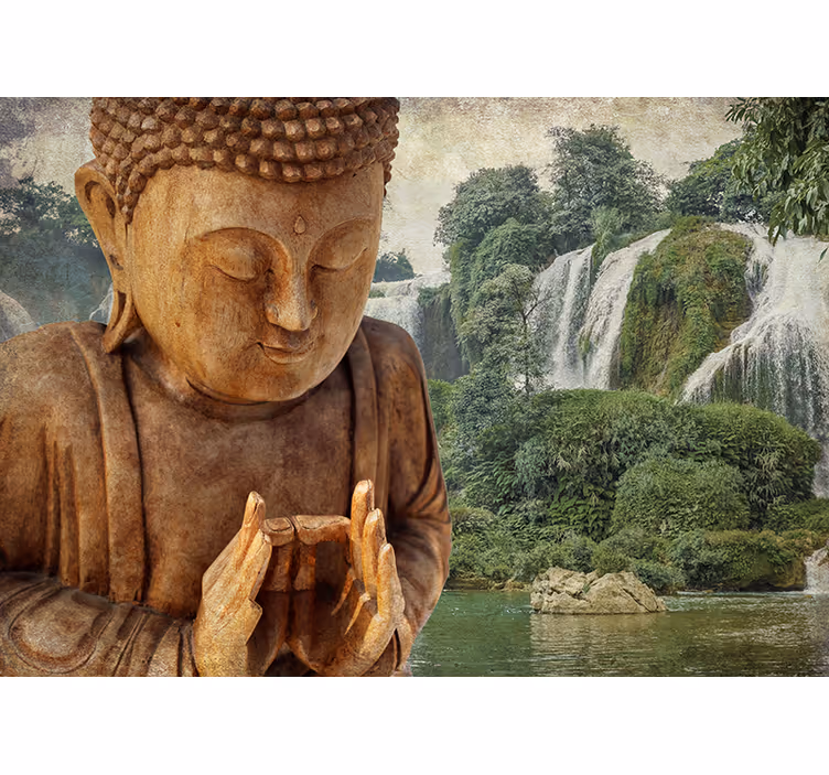 Cortina roller zen cascada del buda serene - TenVinilo