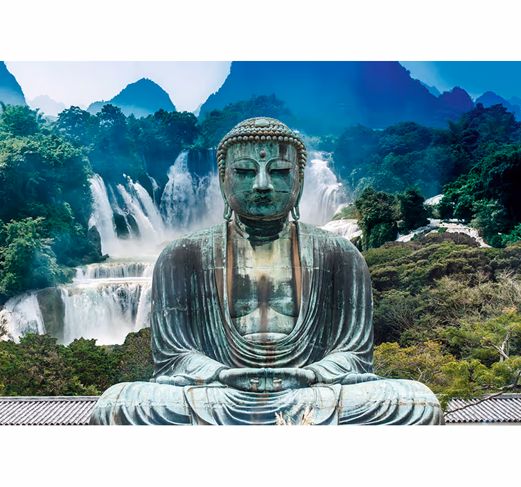 Cortina roller zen cascada serene de buda - TenVinilo