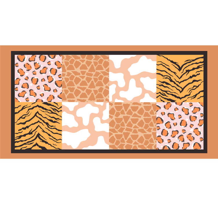 Cortina roller marrón azulejos de piel de animal - TenVinilo