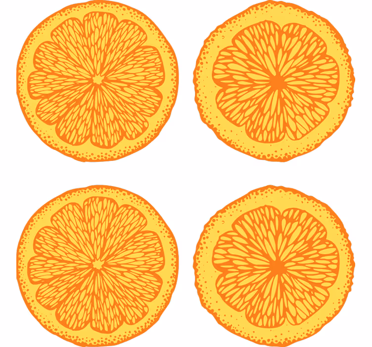 Cortina roller naranja pack de stickers dibujados a mano - TenVinilo