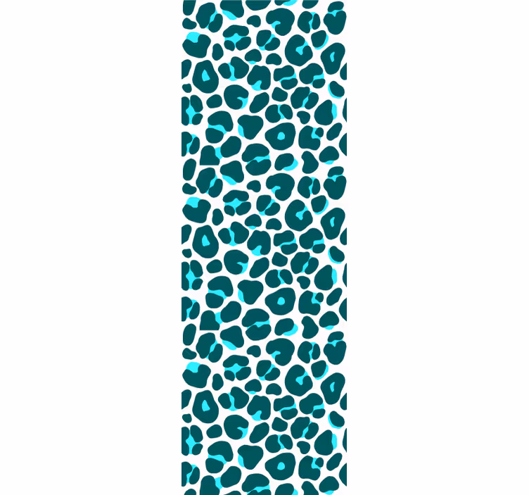 Cortina roller juvenil estampado de leopardo azul y negro - TenVinilo