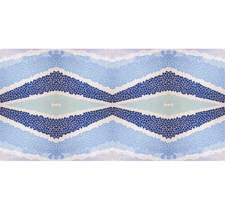 Cortina roller baño azulejos irregulares azules - TenVinilo