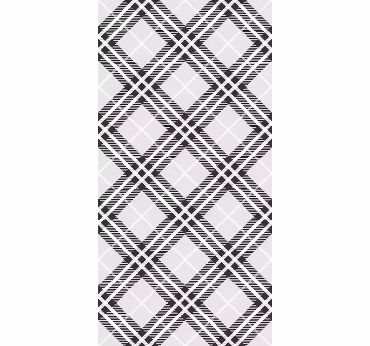 Cortina roller clásico tartan escocés blanco y negro - TenVinilo