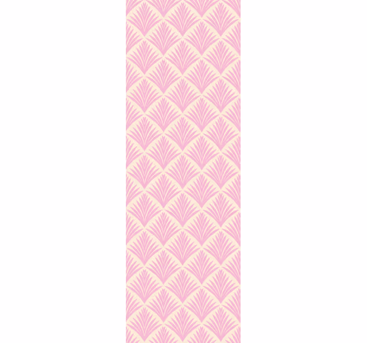 Cortina roller clásico patrón retro palmeras rosa pastel - TenVinilo