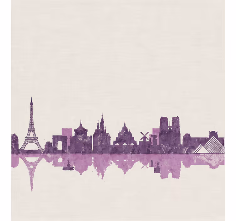 Cortina roller morada horizonte de parís - TenVinilo