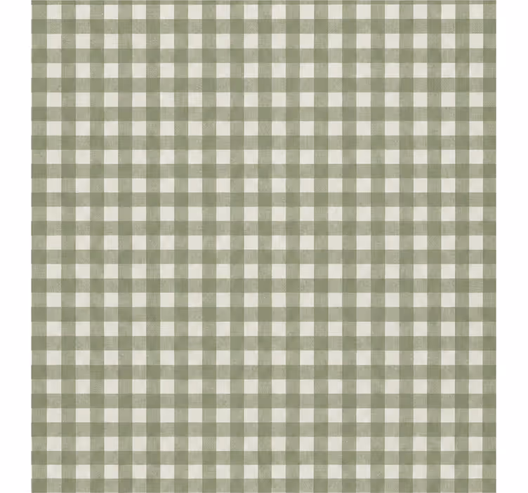 Cortina roller verde con pequeño patrón de cuadros gingham - TenVinilo