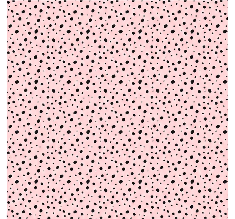 Cortina roller rosa con puntos dálmata en blush - TenVinilo