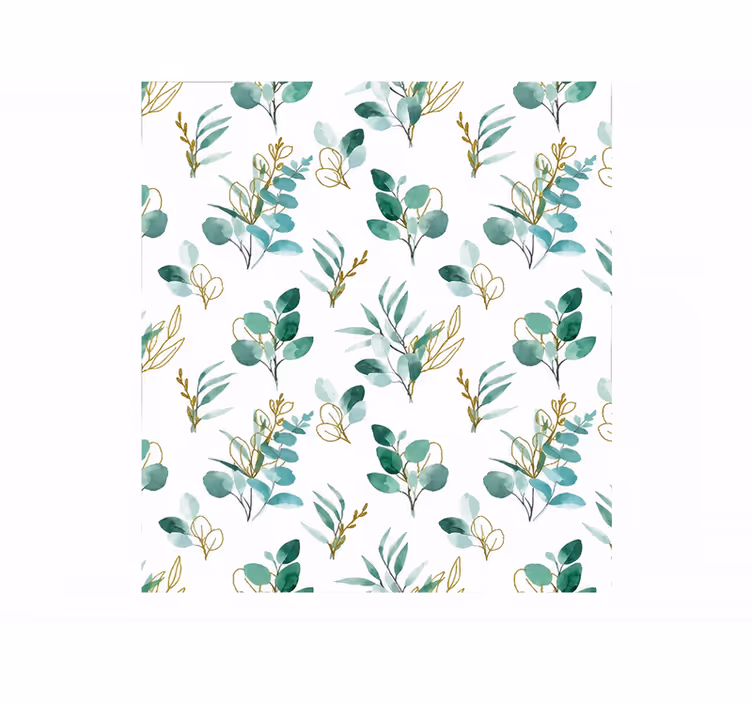 Cortina roller verde con diseño de plantas de menta - TenVinilo