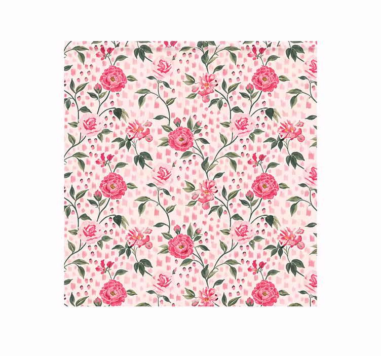Cortina roller rosa estampado de rosas blackout - TenVinilo