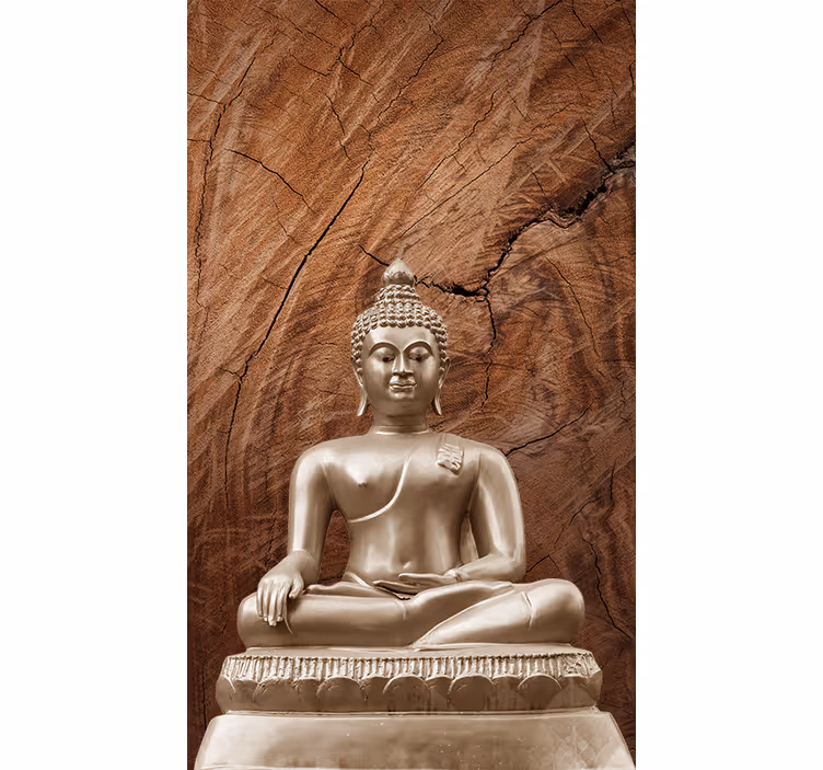 Estor zen buda textura madera - TenVinilo
