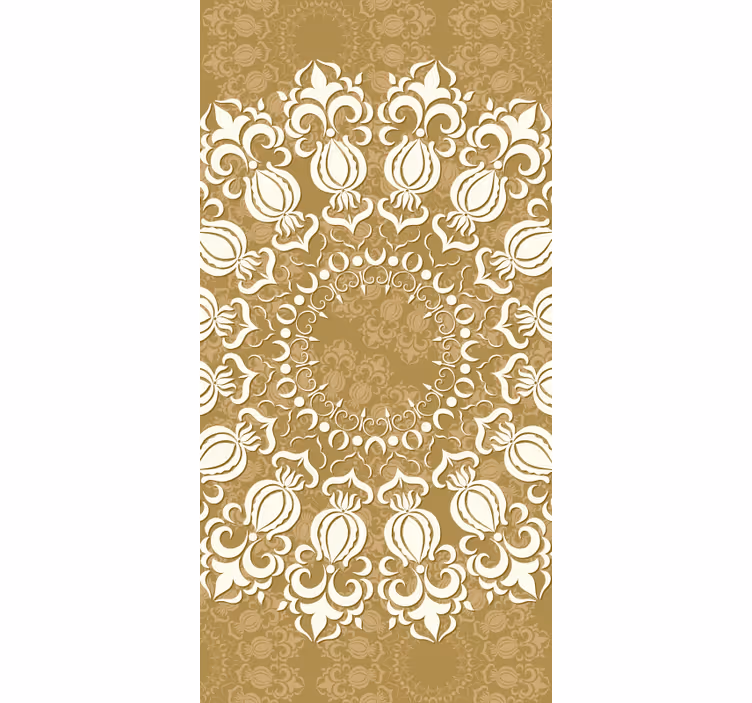 Cortina roller elegante diseño de damasco ornamentado - TenVinilo