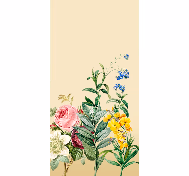 Cortina roller flores exuberante arreglo floral - TenVinilo