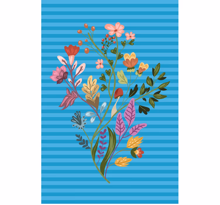 Cortina roller floral arreglo botánico - TenVinilo