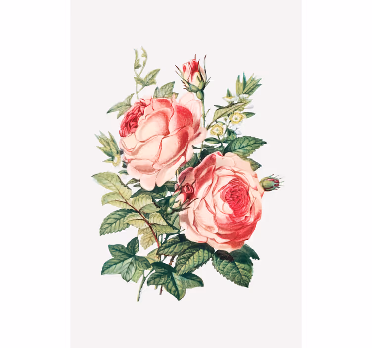 Cortina roller flores flores de rosa románticas - TenVinilo