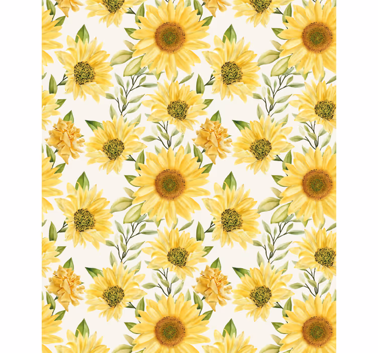 Cortina roller flores arreglo botánico de girasoles - TenVinilo