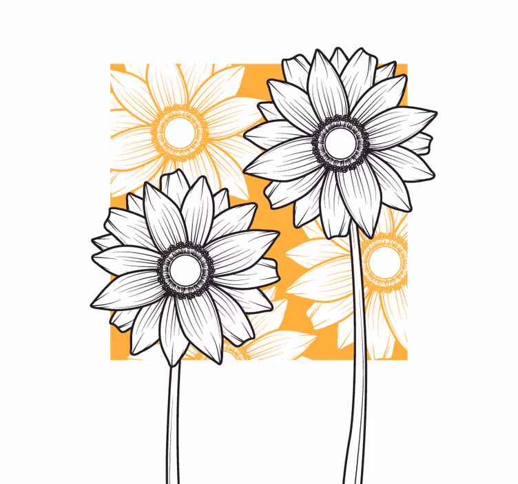 Estor floral Hermosos girasoles de colores - TenVinilo