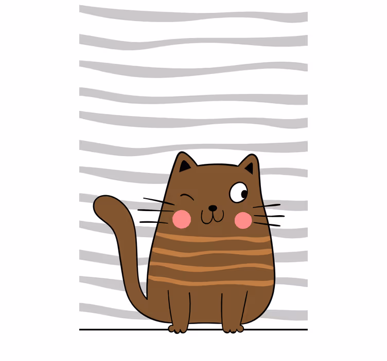 Cortina roller animales gato de dibujos animados encantador - TenVinilo