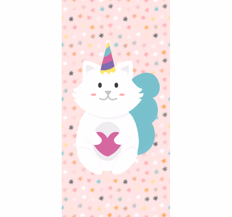 Cortina roller animales lindo gato blanco - TenVinilo