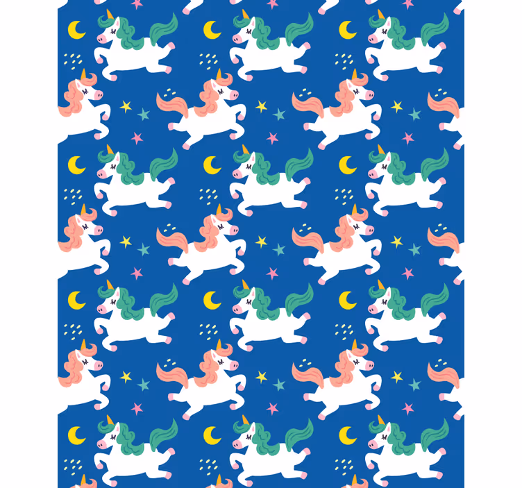 Cortina roller animales unicornios bajo la luz de la luna - TenVinilo