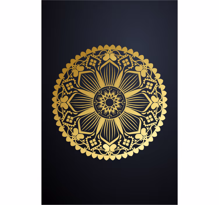 Estor zen Mandala azul marino efecto dorado - TenVinilo