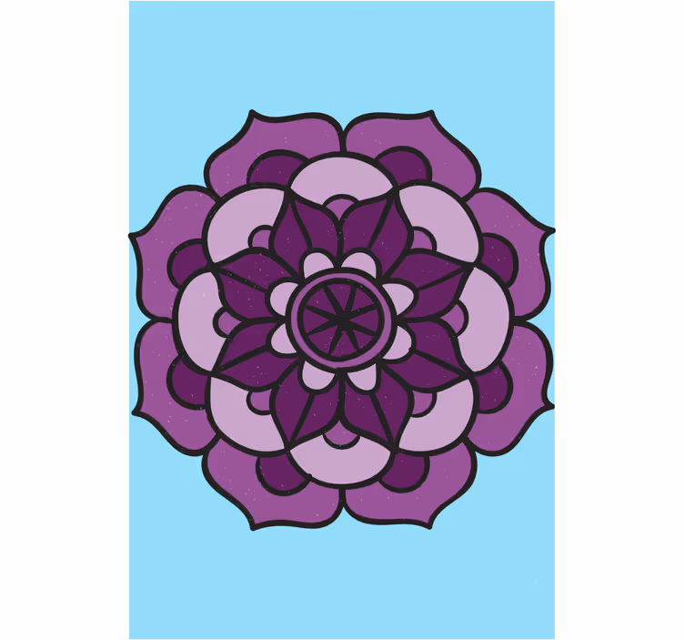 Cortina roller floral flor morada intrincada - TenVinilo