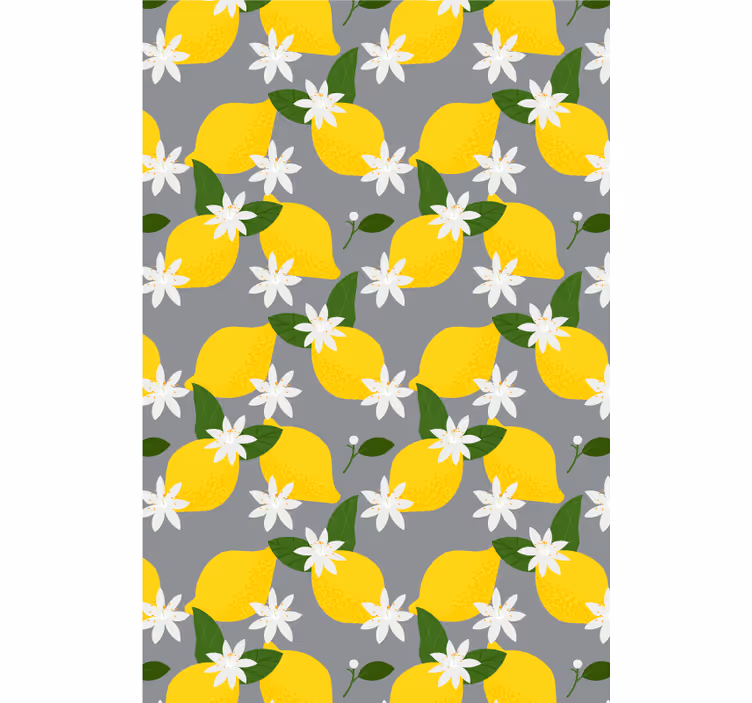 Cortina roller frutas estampado floral de limón - TenVinilo